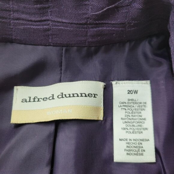 Alfred Dunner Jacket Coat Open Front Built In Shoulder Pad Purple Women Plus 20W - Picture 6 of 8